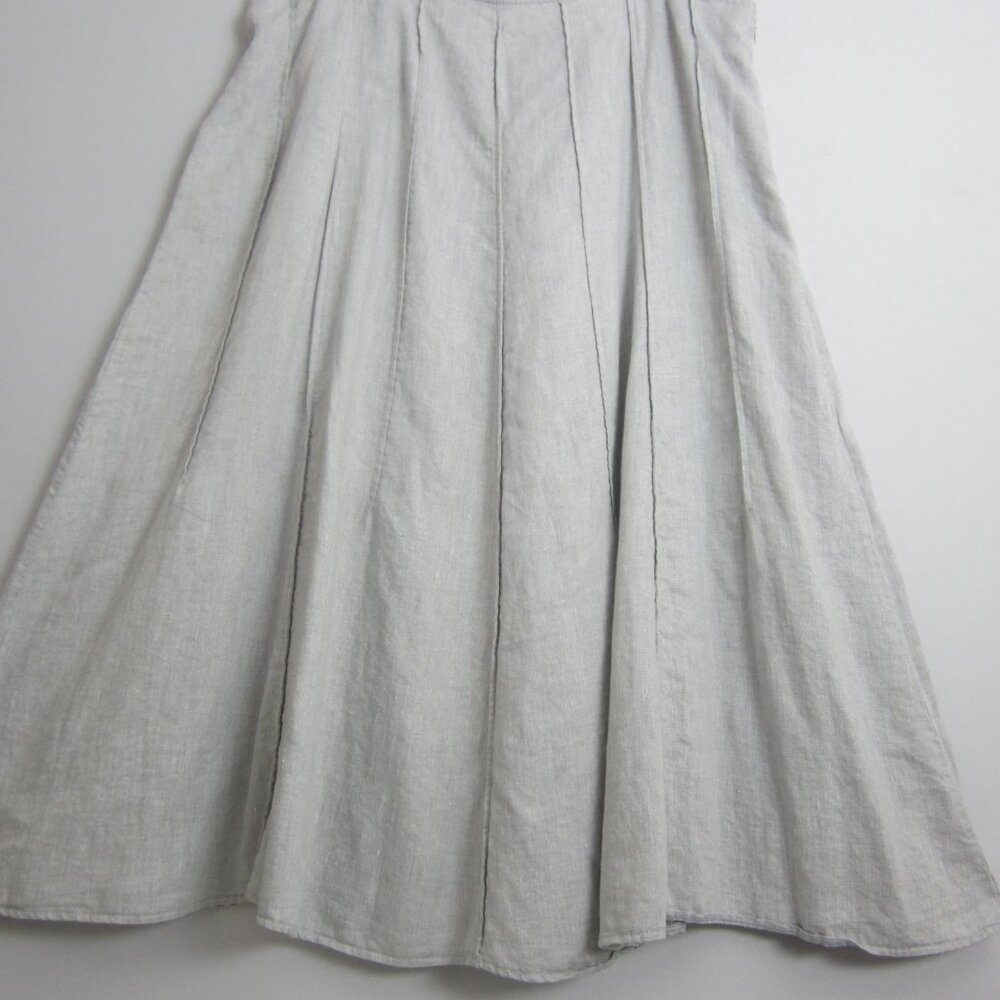 J Jill Womens Plus 22 Gray Silver Linen Metallic Panel Midi Flare Skirt Classic - Picture 11 of 13